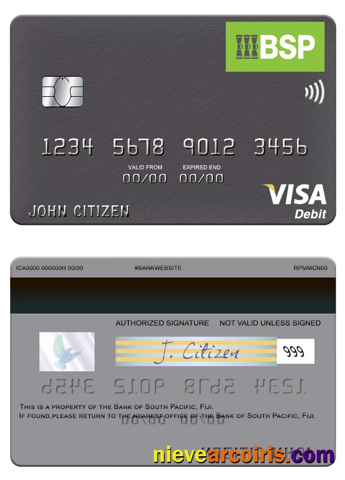 Fiji Bank of South Pacific visa debit card